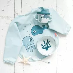 Done By Deer Feeding Long Sleeve Bib 6-18 M Sea Friends