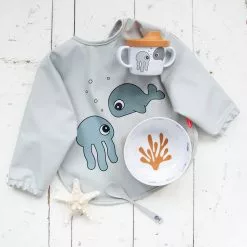 Done By Deer Feeding Long Sleeve Bib 6-18 M Sea Friends