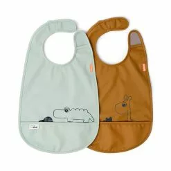 Done By Deer Bib Velcro 2 Pack Deer Friends Feeding