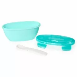 Skip Hop Feeding Easy Serve Travel Bowl & Spoon- Grey