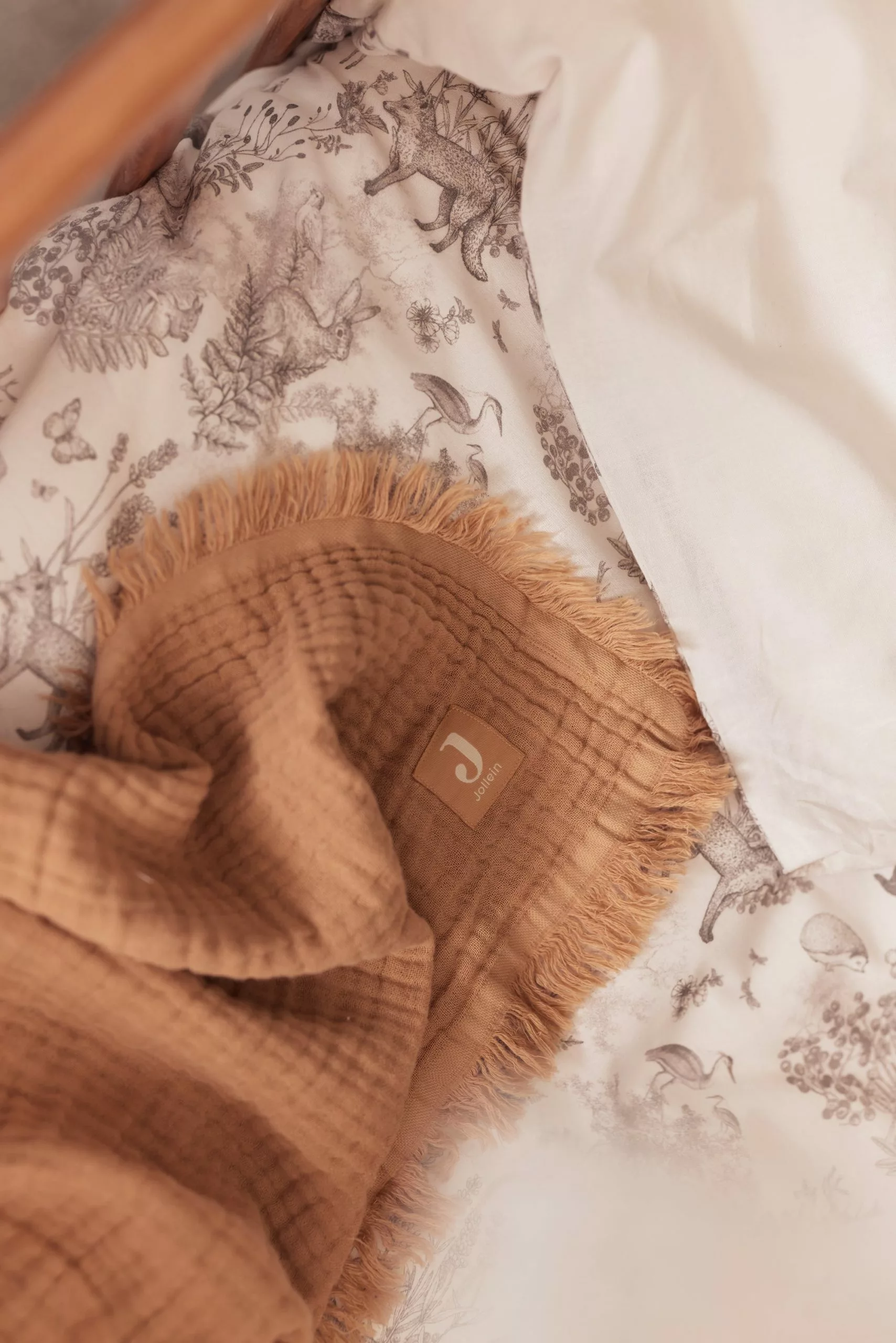 Jollein Blanket Muslin Fringe 120 X 120 Cm 8 Jollein Blanket Muslin Fringe 120 X 120 Cm