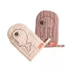 Done By Deer Bath & Changing Wash Cloth 2- Pack Sea Friends