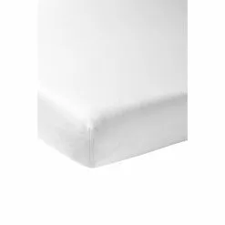 Meyco Percale Cotton Fitted Sheet White Linen