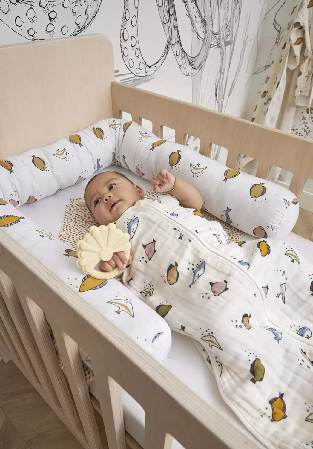 Linen Meyco Organic Bumper + Cover Sea 7 Linen Meyco Organic Bumper + Cover Sea