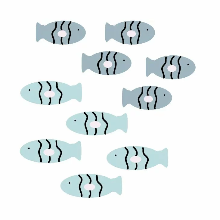 LM Baby Art Wall Stickers Fish Décor 4 LM Baby Art Wall Stickers Fish Décor
