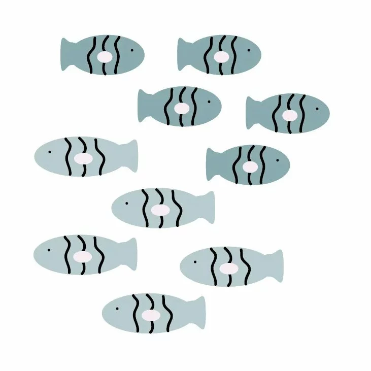 LM Baby Art Wall Stickers Fish Décor 5 LM Baby Art Wall Stickers Fish Décor
