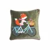 Only Natural Cushion Girl On Bike Linen