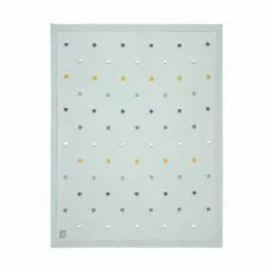 Lässig Lassig Knitted Blanket Dots 80x110cm Linen