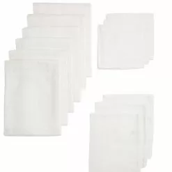 Meyco Organic Hydrophilic Starter Set 12- Pack Bibs & Burp Cloths