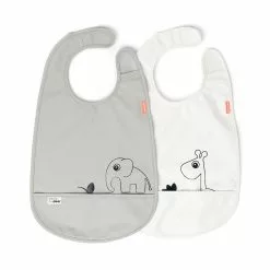 Done By Deer Bib Velcro 2 Pack Deer Friends Feeding