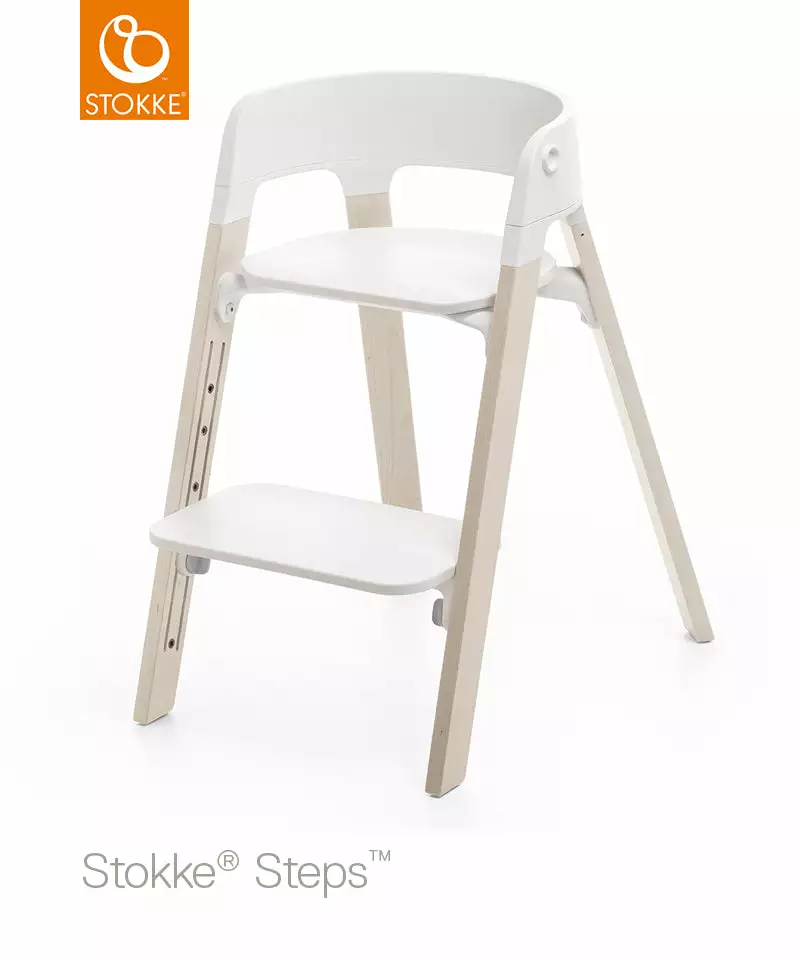 Stokke Steps Chair White Seat Highchairs 4 Stokke Steps Chair White Seat Highchairs