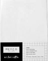 Meyco White Fitted Sheet 2 Pack 120 X 60 Cm Linen