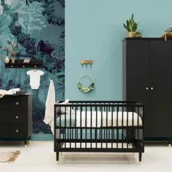 Bopita Cloë Matt Black Dresser 3 Drawers Baby Furniture
