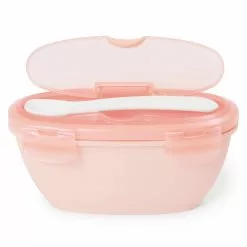 Skip Hop Feeding Easy Serve Travel Bowl & Spoon- Grey