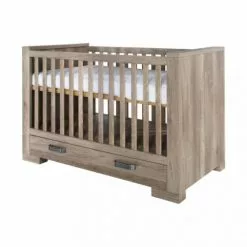 Kidsmill Lodge Grey Oak Cot-Bed 70x140 Incl. 2 Drawers Baby Furniture