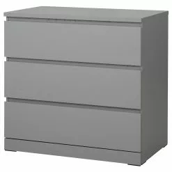 Ikea Malm Dresser 3 Drawers Grey