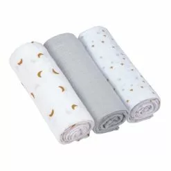 Lässig Linen Swaddle & Burp Blankets 3 Pack